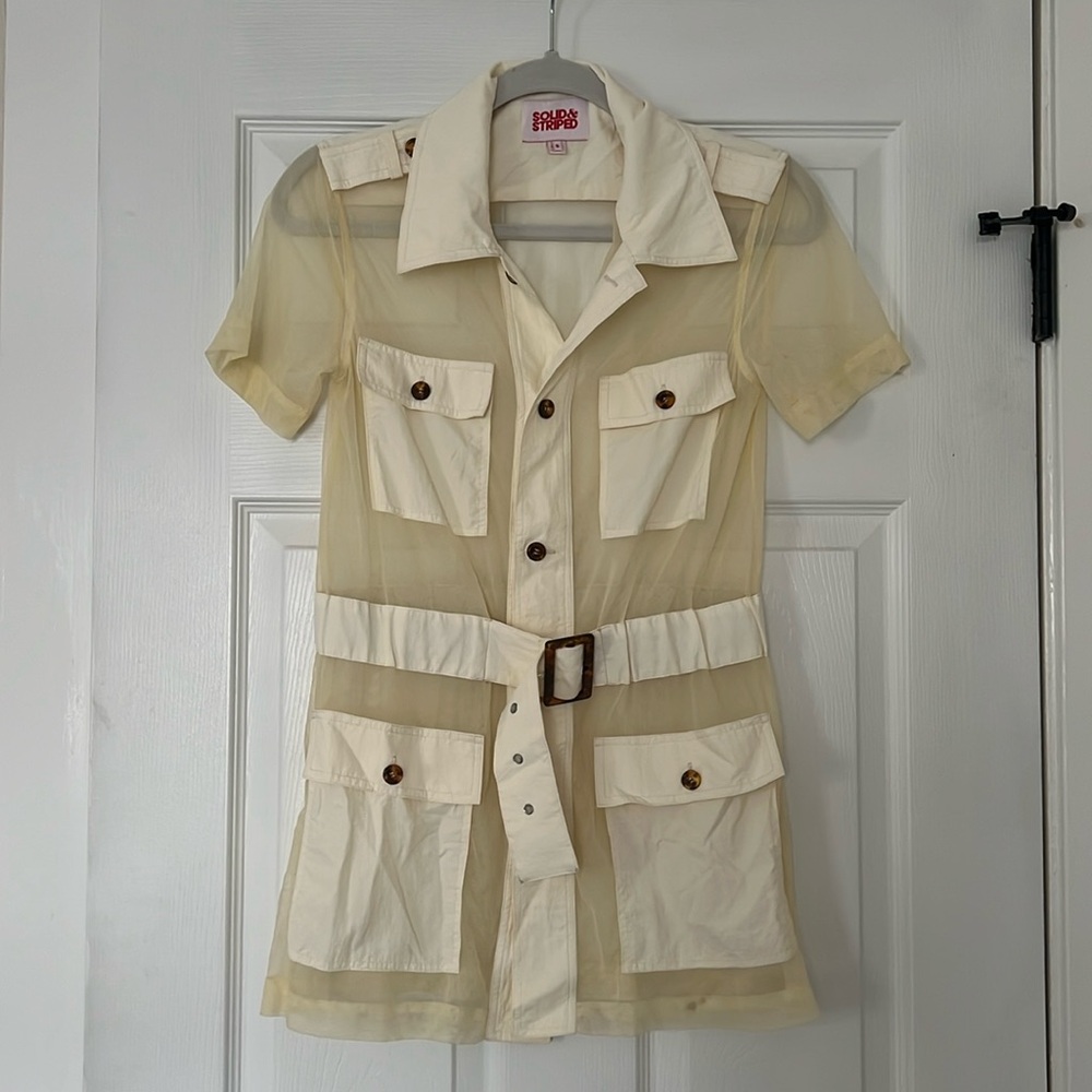 SOLID & STRIPED Mesh Safari Cover Up
